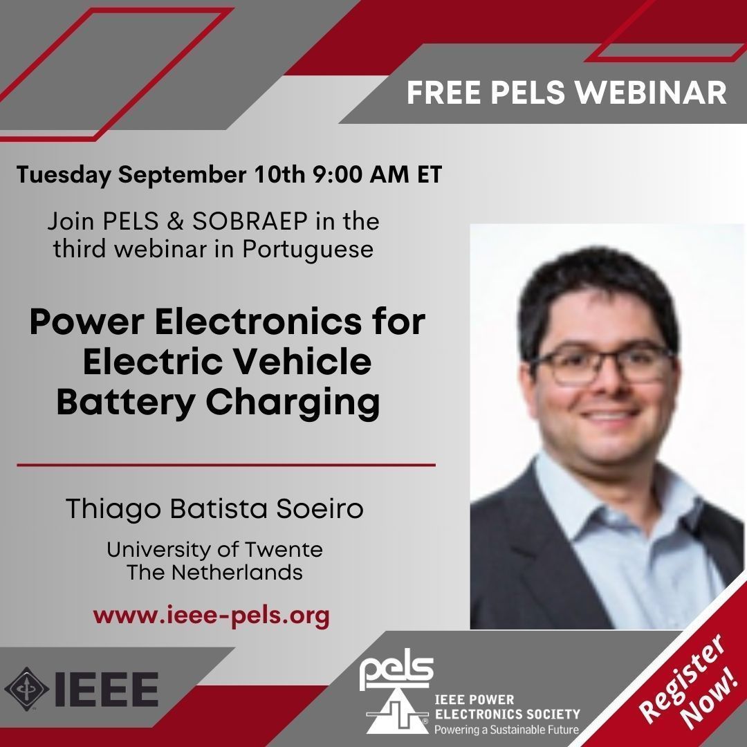 Parceria PELS/SOBRAEP traz Webinar inovador sobre Eletrônica de Potência para Carregamento de Baterias de Veículos Elétricos.